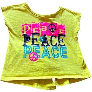 French Toast girl's‎ neon yellow peace sign open back Retro style sz 4